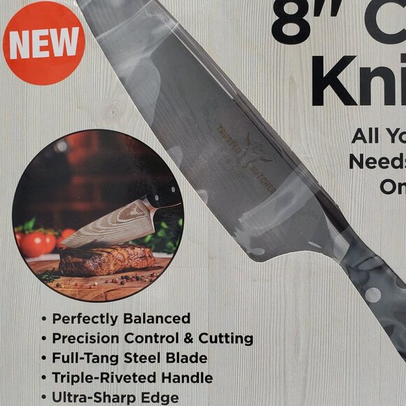 The Trusted Butcher 8" Kitchen Chef Knife As Seen On TV With Protective Cover - Picture 3 of 6